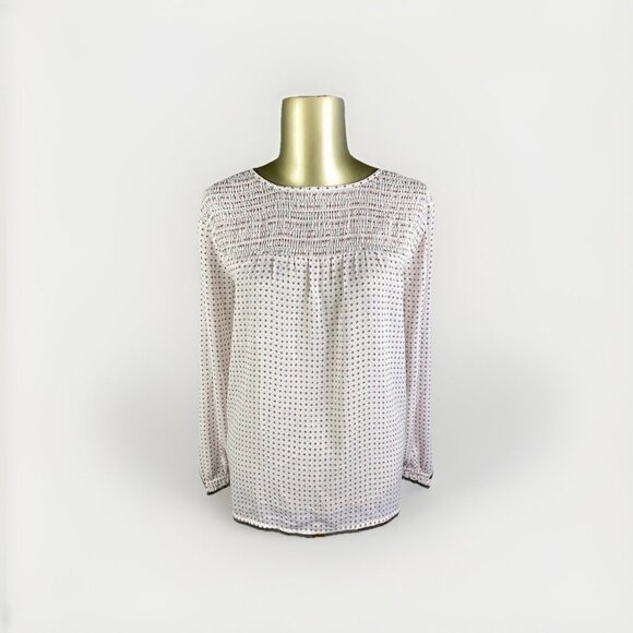 LOFT Round Neck Keyhole Back Pink Floral Pullover Blouse Top Womens Size Medium - Picture 1 of 9